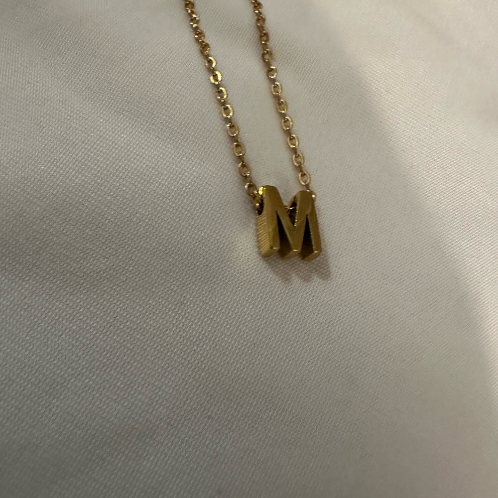 Gold Initial Necklace - image 2